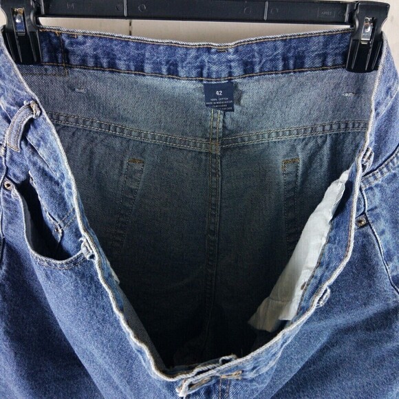 Full Blue Mens Size 42 Denim Blue Jean Shorts 42x9 - Picture 8 of 8